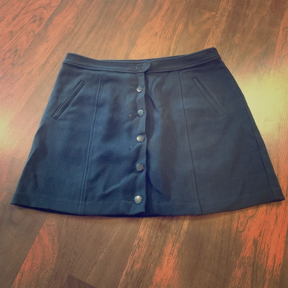 high waist miniskirt w/ button front and pockets